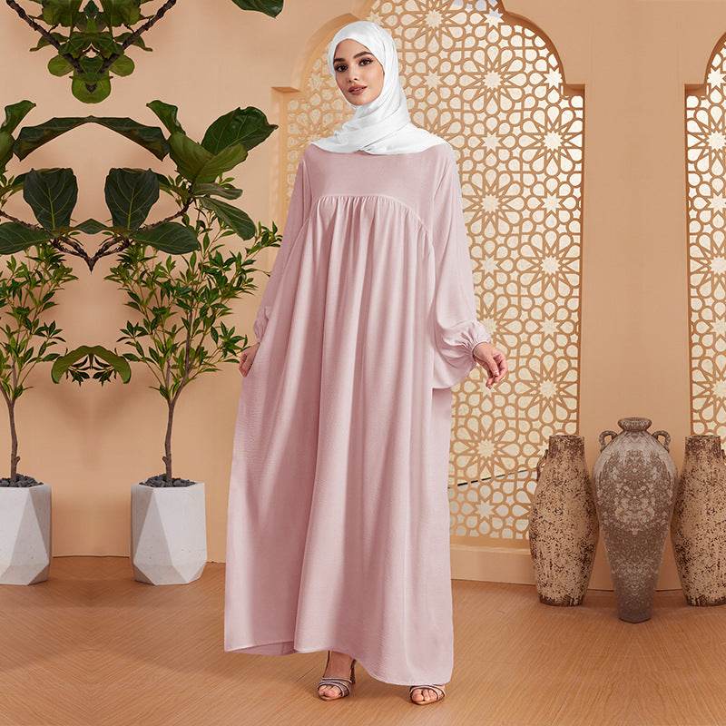 Abaya Robe Women's Long Dress Middle East Turkey Solid Color Simple Loose dress - Price Value Store