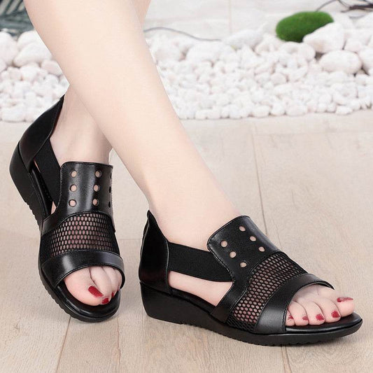 Genuine Leather Cut Out Women's Shoes - Price Value Store