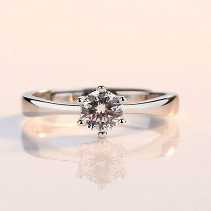 Deep as the Sea Six-claw Inlaid Zircon Ring Women's Fashion Opening Adjustable Couple Ring - Price Value Store