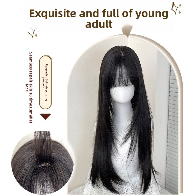 Long black and brown hair with a layered look