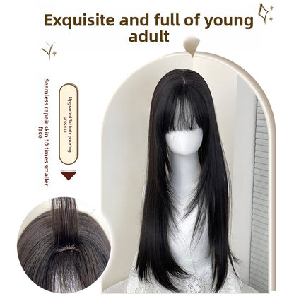 Long black and brown hair with a layered look
