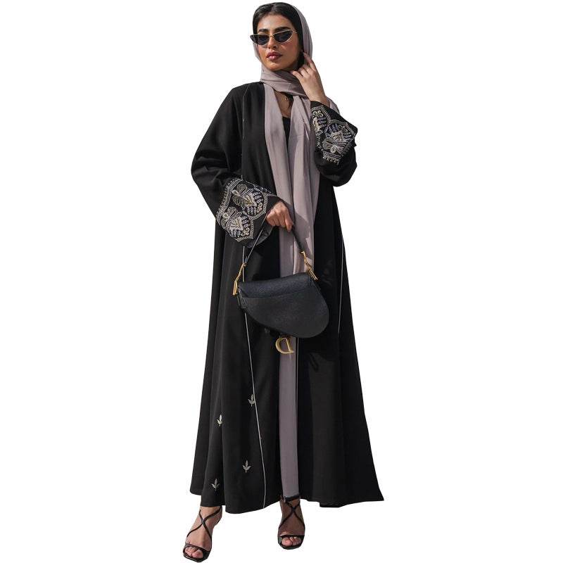 Embroidered patchwork outer jacket cardigan robe - Price Value Store