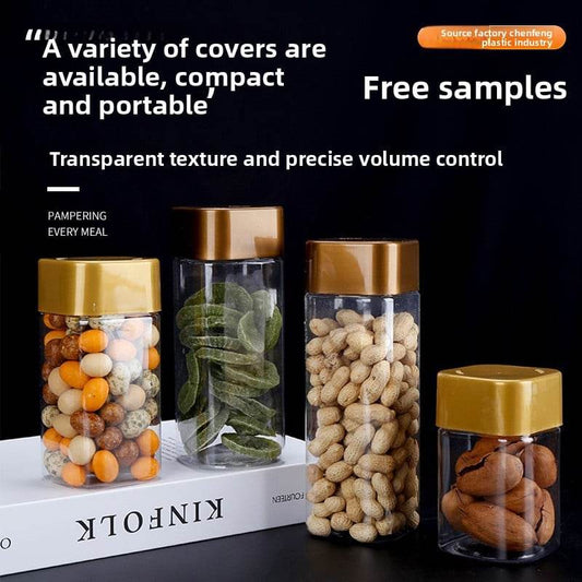 Square Transparent PET Plastic Storage Jars with Lids (300ml?700ml). - Price Value Store