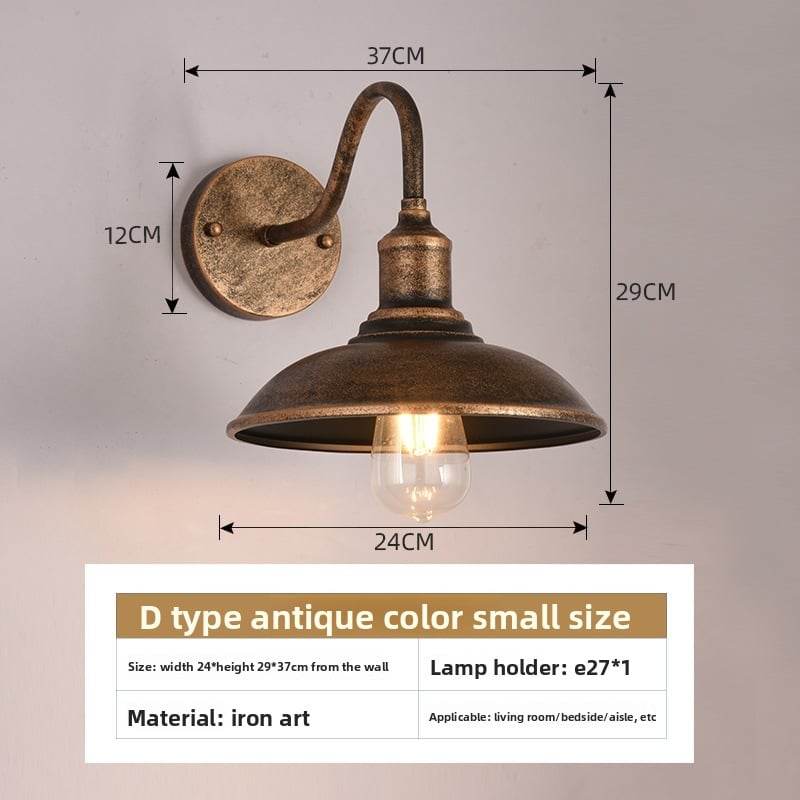 American style loft Industrial Wind bedside wall lamp Villa courtyard outdoor wall lamp restaurant bar decorative lighting fixtures - Price Value Store