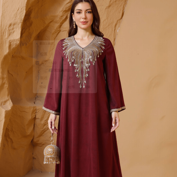 Embroidered Beaded Dubai Women's Dress - Price Value Store