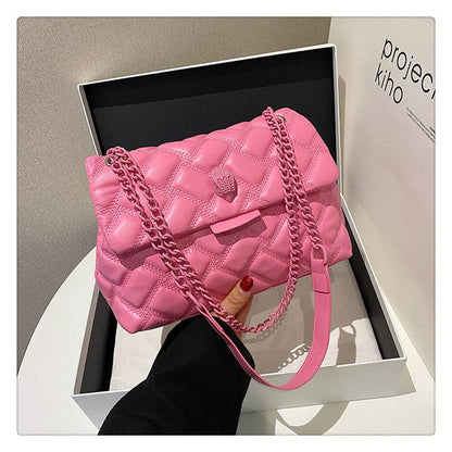 New fashion Chanel style handbag popular simple PU shoulder messenger bag daily versatile rhombus women's bag wholesale - Price Value Store
