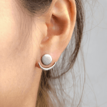 Geometric round earrings, fashionable and cute crescent-shaped earrings for girls - Price Value Store