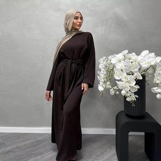 Southeast Asian tie long-sleeved dress - Price Value Store