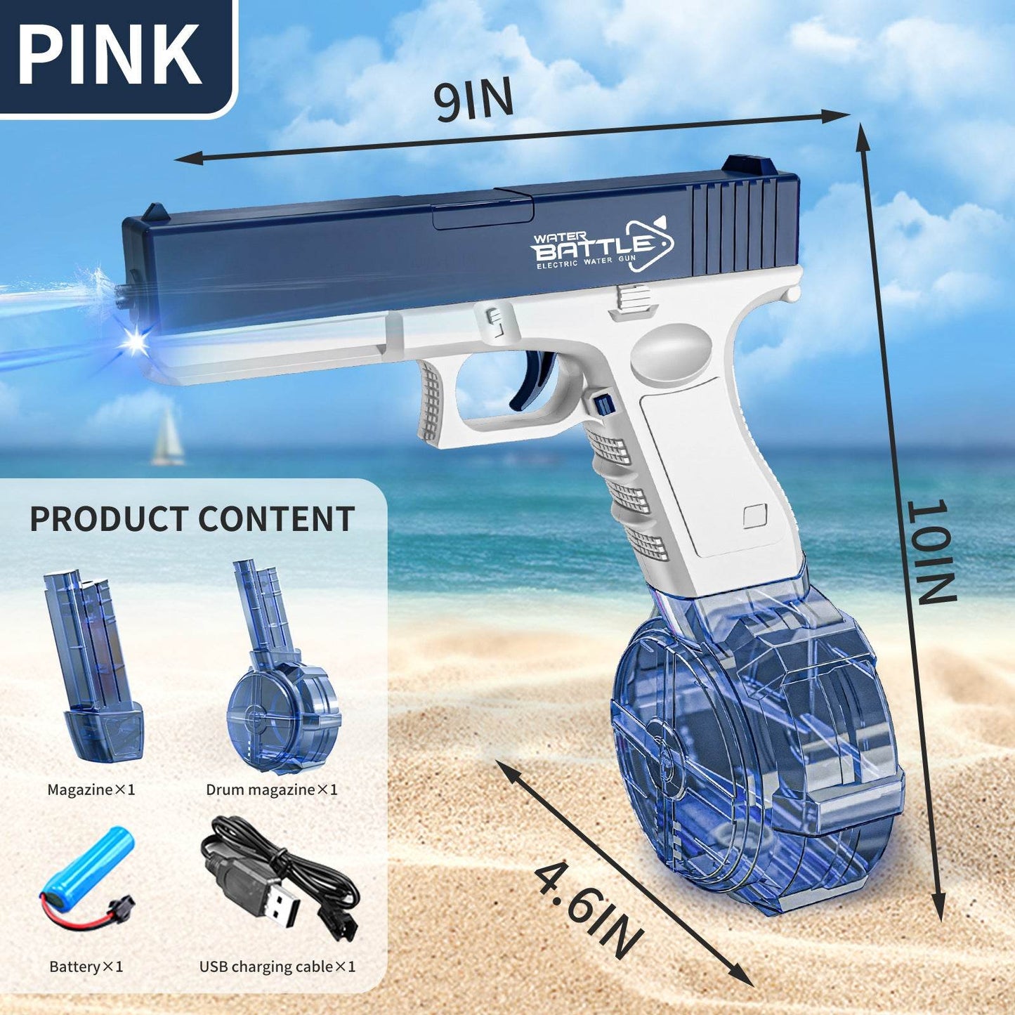 Electric Water Gun with LED Light - Price Value Store