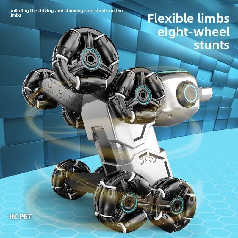 Remote-controlled eight-wheel stunt robot dog - Price Value Store