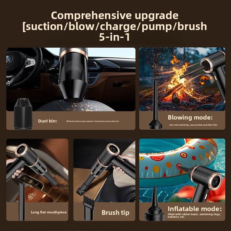 Handheld Vacuum Cleaner Household Strong Suction Car Mini Long Endurance High Suction Wireless Portable Blow Mite Removal Instrument - Price Value Store