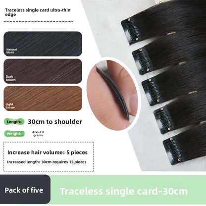 A completely real human hair invisible wig without any trace