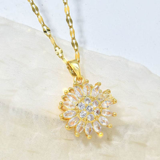 Light luxury rotatable sunflower necklace - Price Value Store