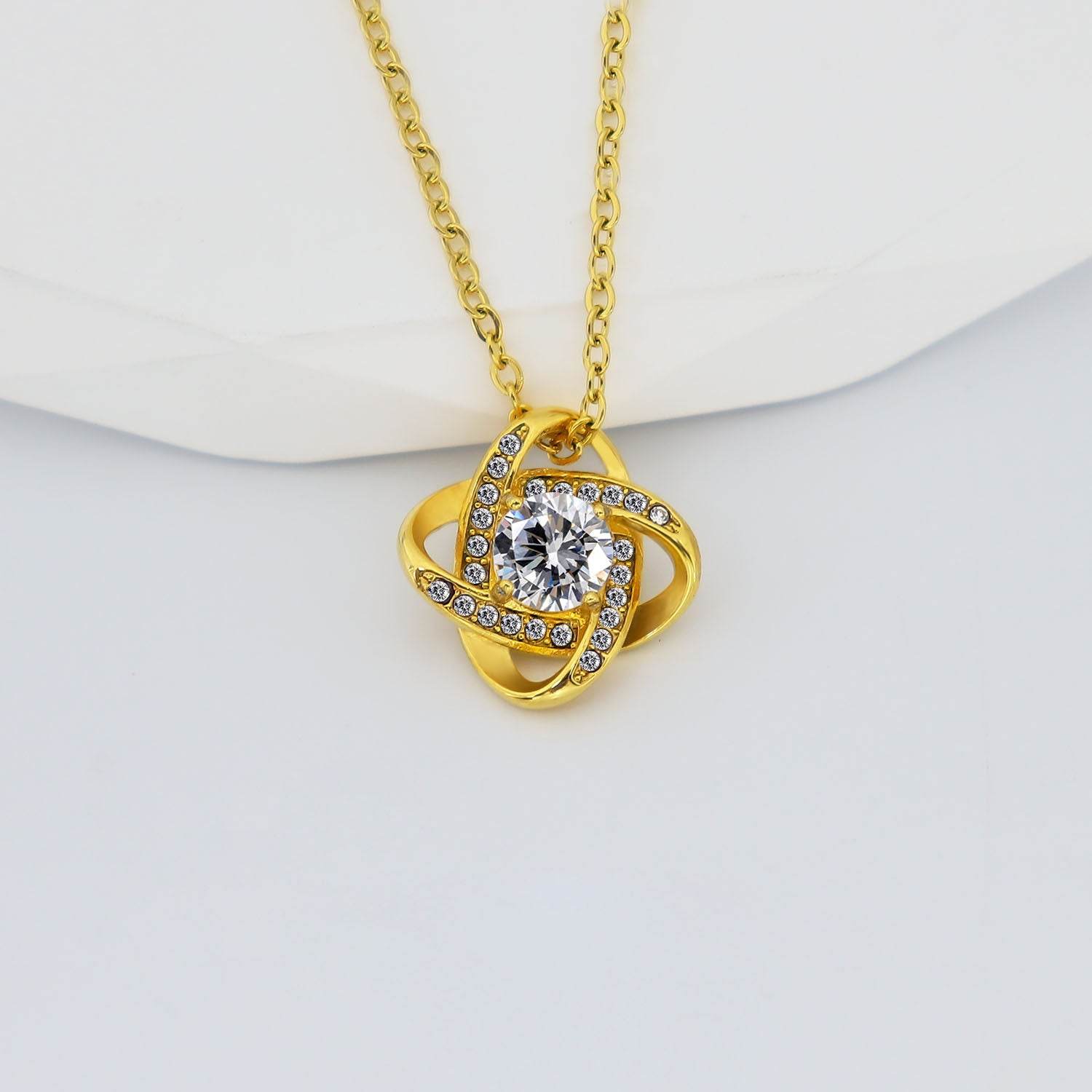 Titanium Steel Clover Necklace with Rotating Zircon Pendant - Price Value Store