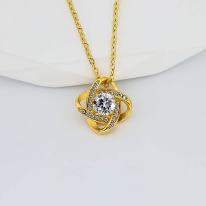 Titanium Steel Clover Necklace with Rotating Zircon Pendant - Price Value Store