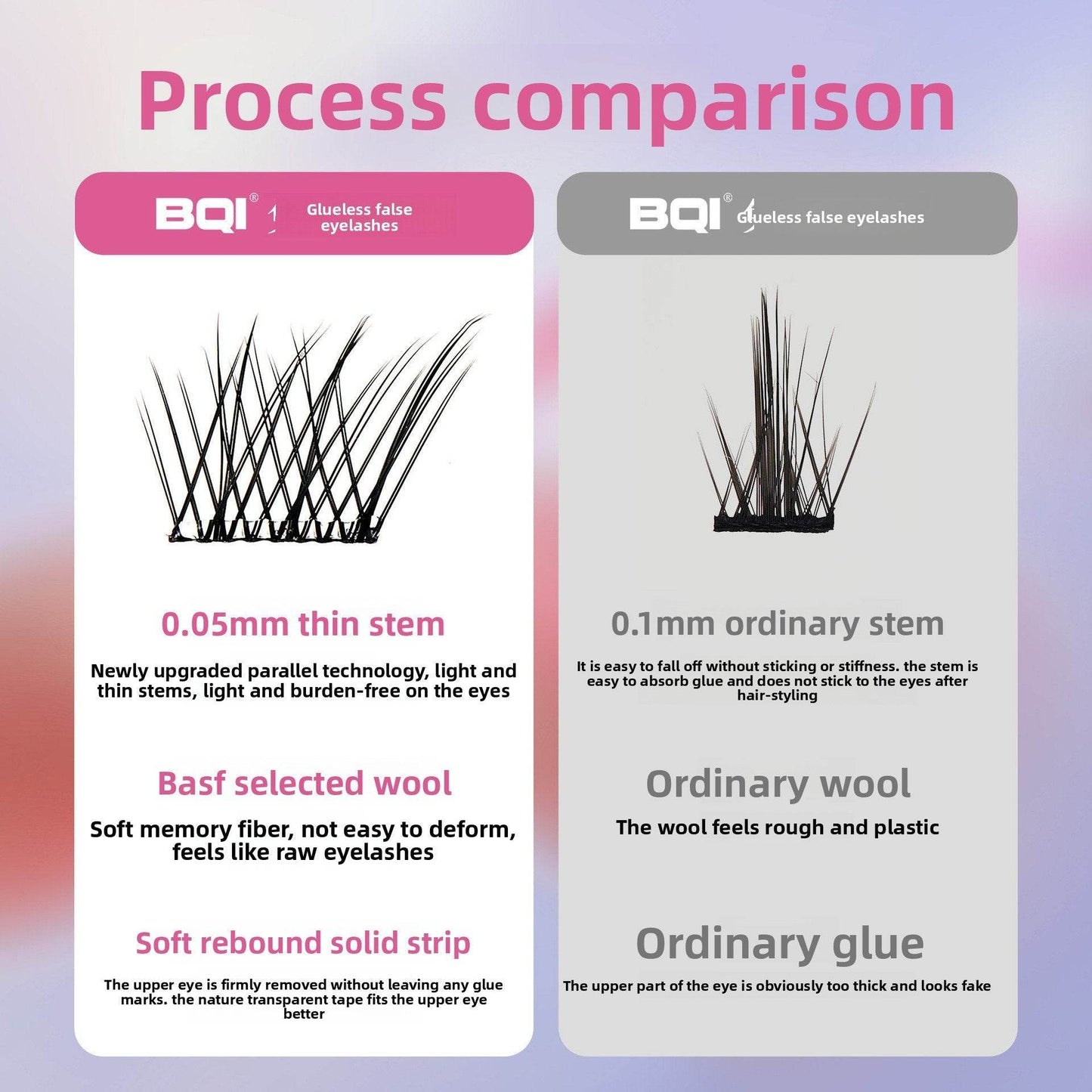 BQI Glue-free Natural False Eyelashes - Price Value Store