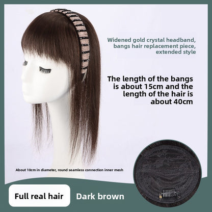 Real hair wig hair band bangs one