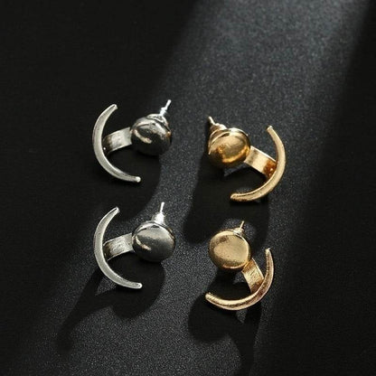 Geometric round earrings, fashionable and cute crescent-shaped earrings for girls - Price Value Store