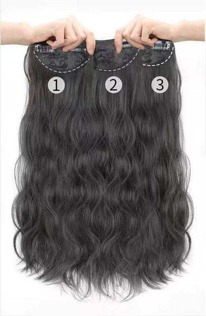 3-Piece Seamless Invisible Long Curly Hair Extensions for Women - Price Value Store