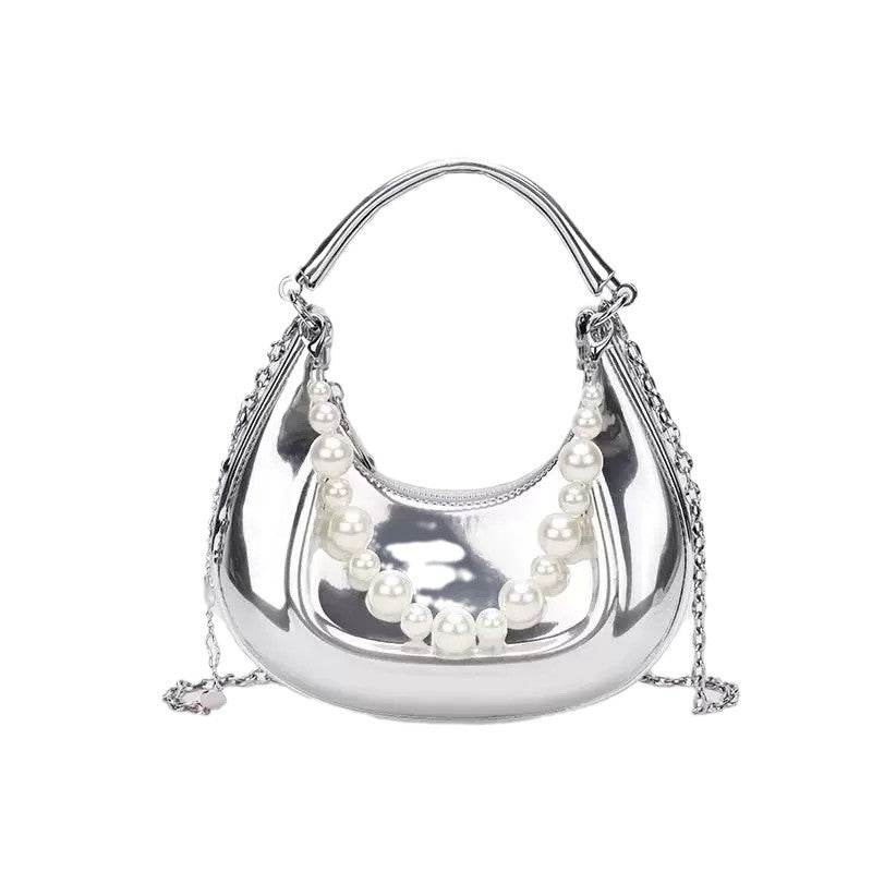Fashion Silver Crescent Shoulder Bag - Price Value Store