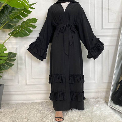 Puff sleeve buttoned cardigan robe - Price Value Store