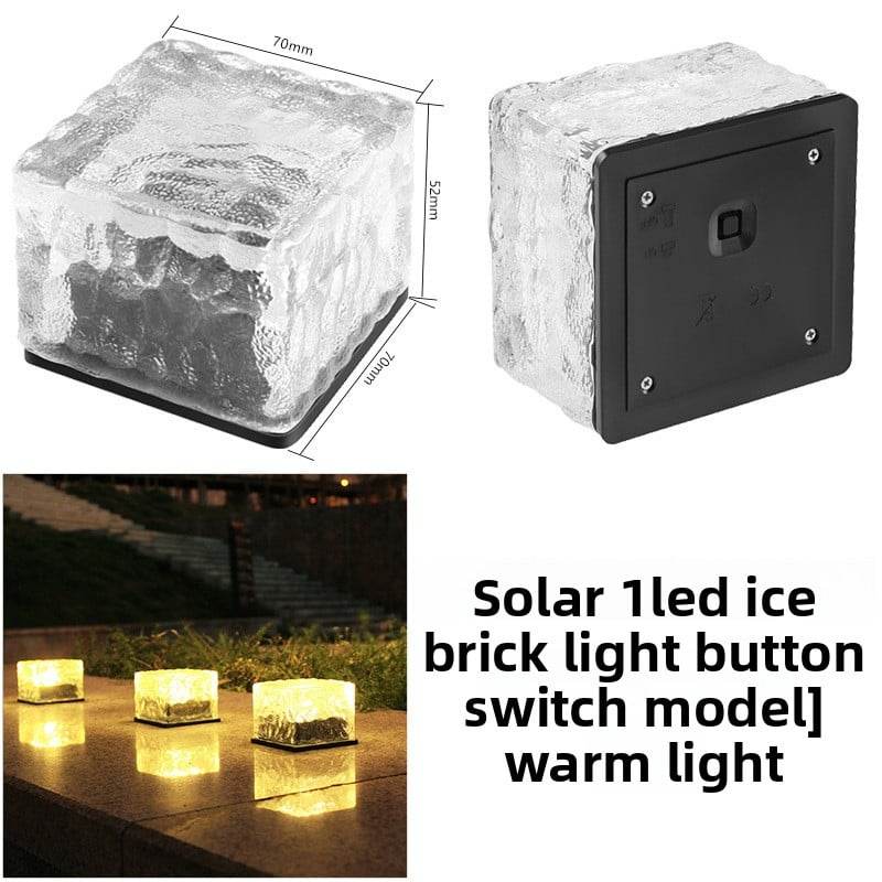 Solar-Powered Outdoor Ice Brick Lamp - Price Value Store