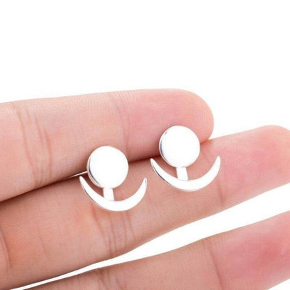 Geometric round earrings, fashionable and cute crescent-shaped earrings for girls - Price Value Store