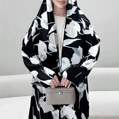 Long-sleeved printed robe with headscarf - Price Value Store