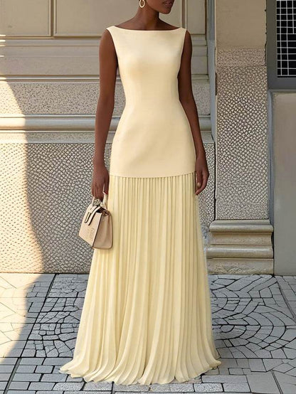 Solid-color sleeveless knitted dress - Price Value Store