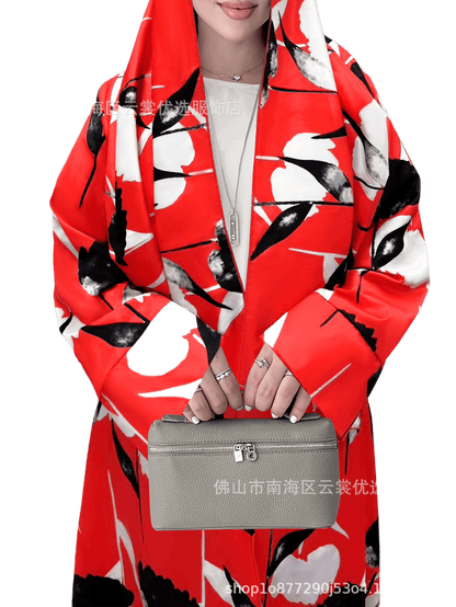 Long-sleeved printed robe with headscarf - Price Value Store