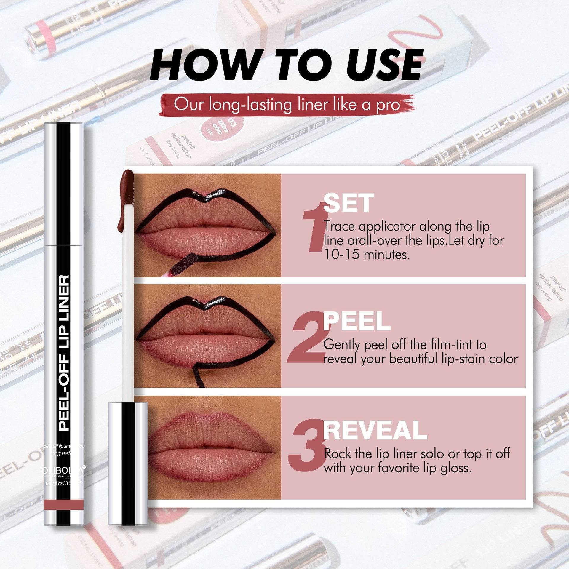 Tear lip liner waterproof lasting non-fading moisturizing doodle lip lipstick lip gloss lip glaze - Price Value Store