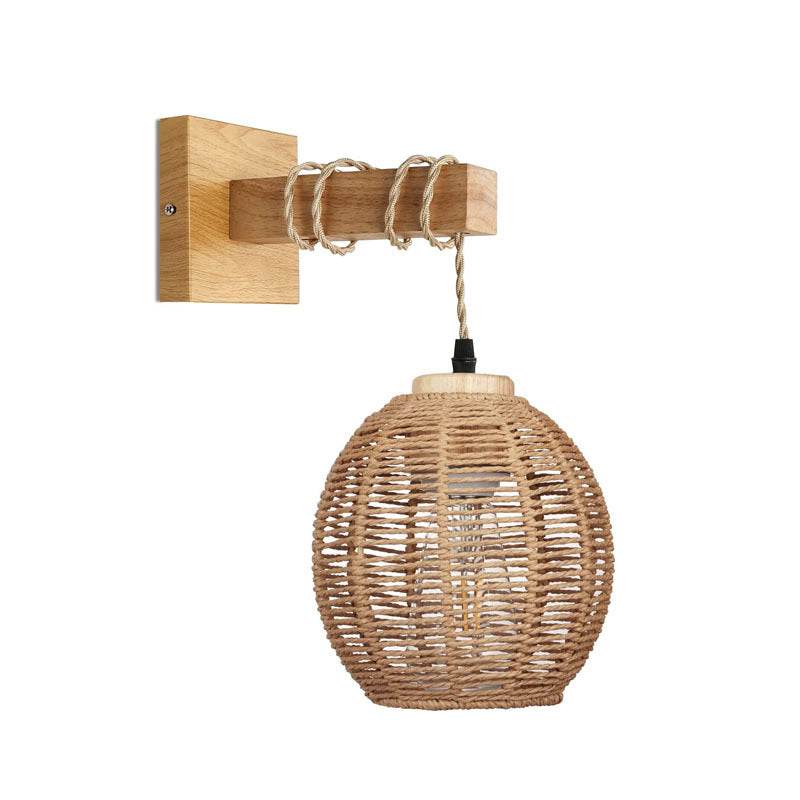 Bamboo woven bedside wall lamp - Price Value Store
