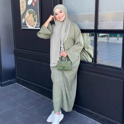 Solid-colored casual dress gown - Price Value Store
