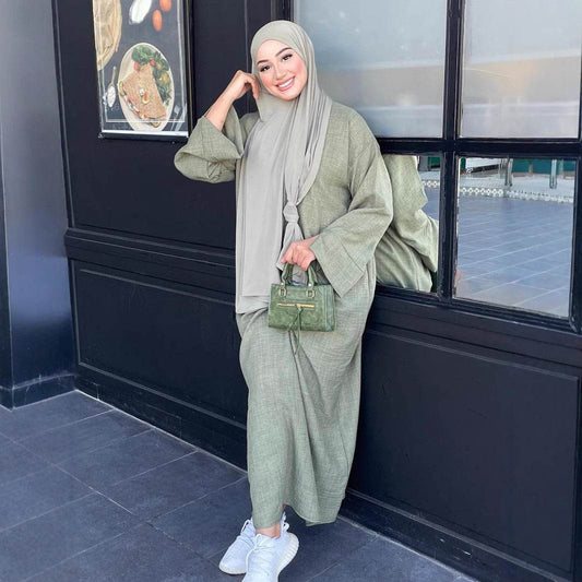 Solid-colored casual dress gown - Price Value Store