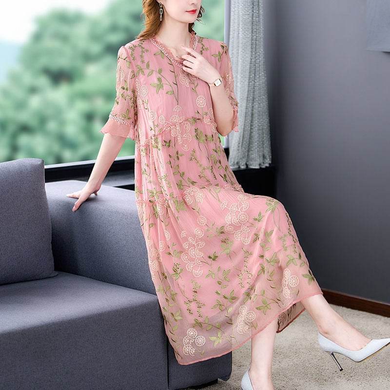 Mulberry silk cover-up dress - Price Value Store