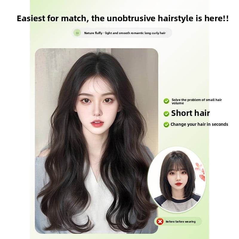 Three-piece large wavy wig pieces - Price Value Store