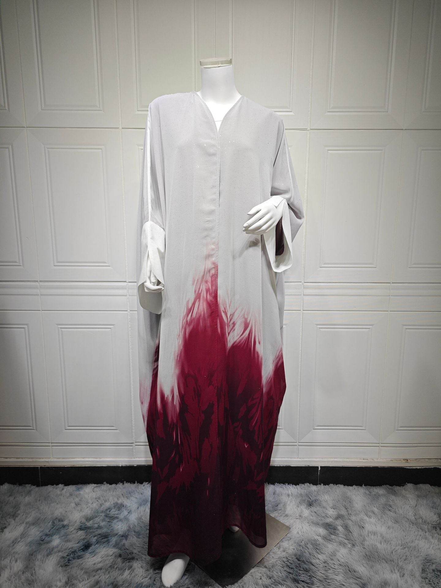 Graduated color long robe cardigan - Price Value Store