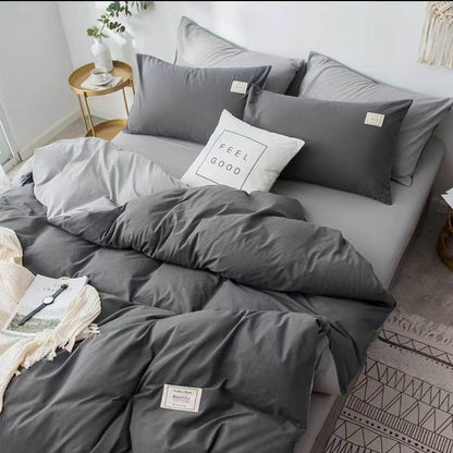 Four-piece Set Nordic Style Wash Cotton Quilt Cover Net-red Bed Sheet Student Dormitory Bedding - Price Value Store