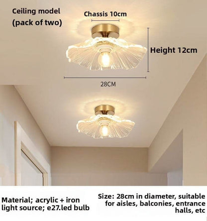Japanese lotus leaf aisle lamp modern simple creative flower balcony corridor entrance ceiling lamp - Price Value Store