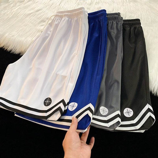 Summer Outer Wear Basketball Sports Shorts Men's Thin Casual Quick-drying Ice Silk Pants Loose All-match Five-point Pants Men's - Price Value Store