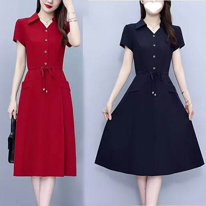A large-sized waist-cinching and slimming dress - Price Value Store