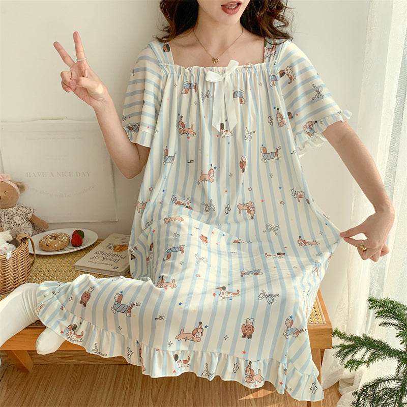 Plus-size ice silk nightgown - Price Value Store
