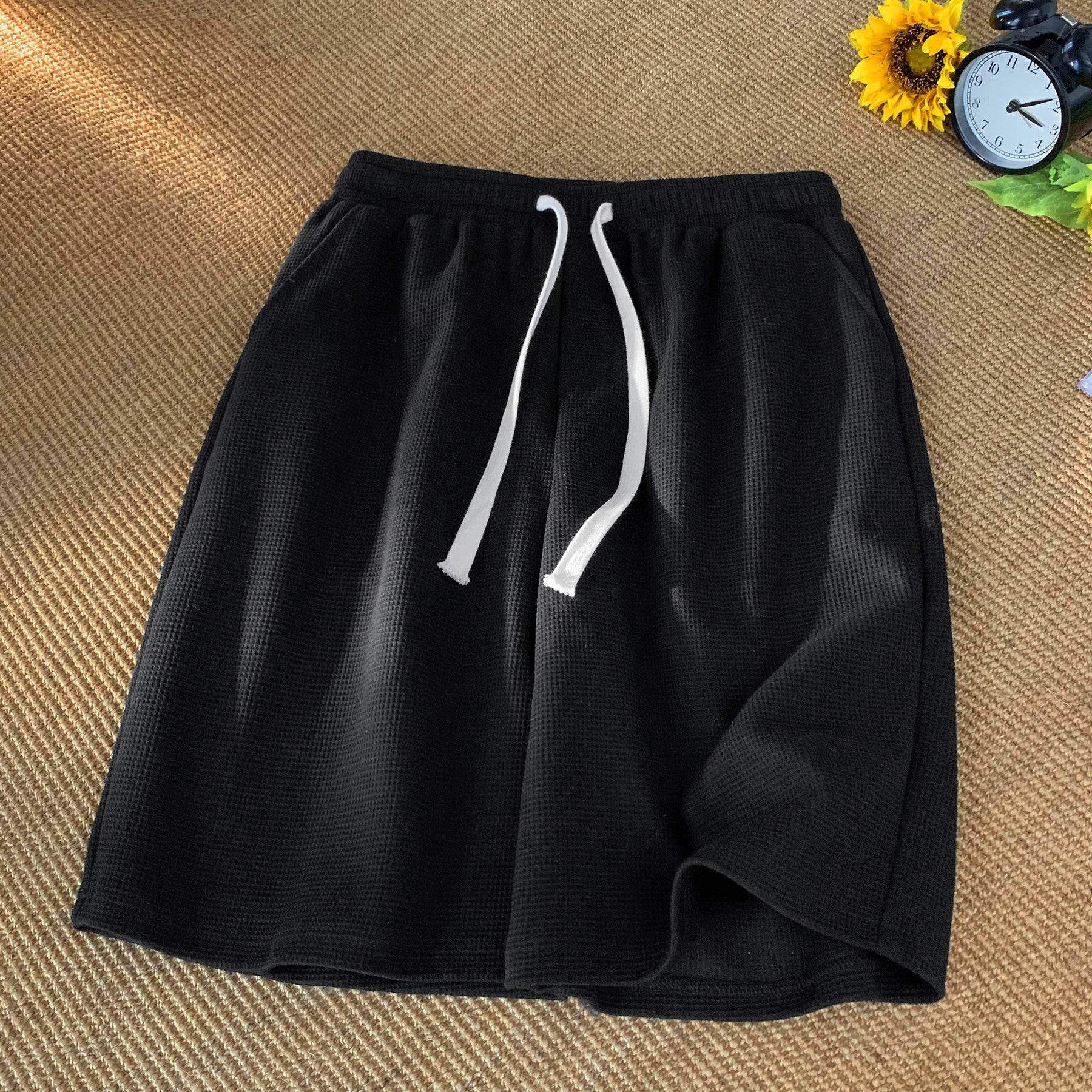 Thin five-inch waffle shorts - Price Value Store