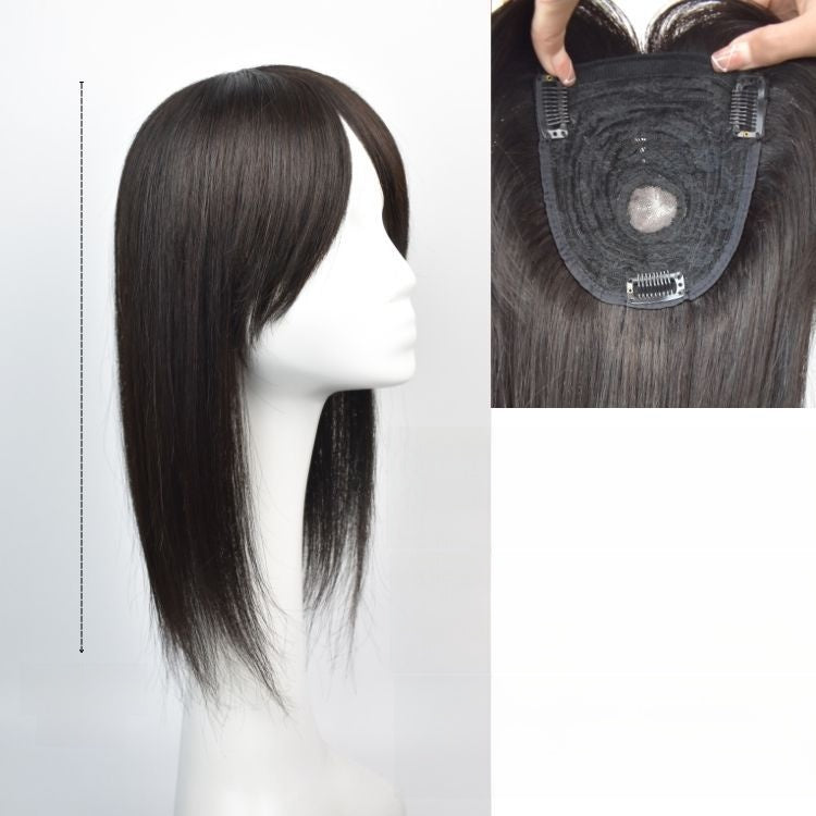 Real hair reissue piece hand-woven head-spinning long wig