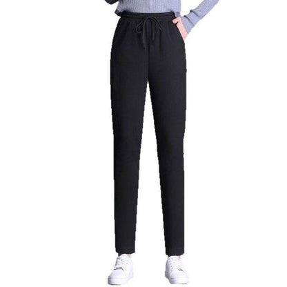 Women's High-Waisted Cotton Straight Casual Pants ? Summer Thin Elastic Trousers - Price Value Store