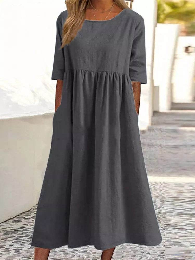 Loose round-neck dress - Price Value Store