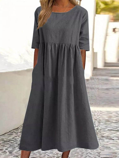 Loose round-neck dress - Price Value Store