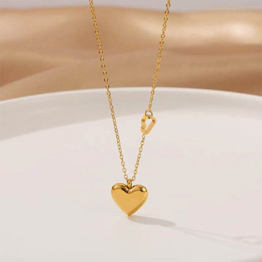 Women's Necklace Full Diamond Delicate Necklace Rose Gold Plated Heart Pendant Necklace with White Zircon Elegant Women's Jewelry Gifts for Anniversaries and Valentine's Day - Price Value Store