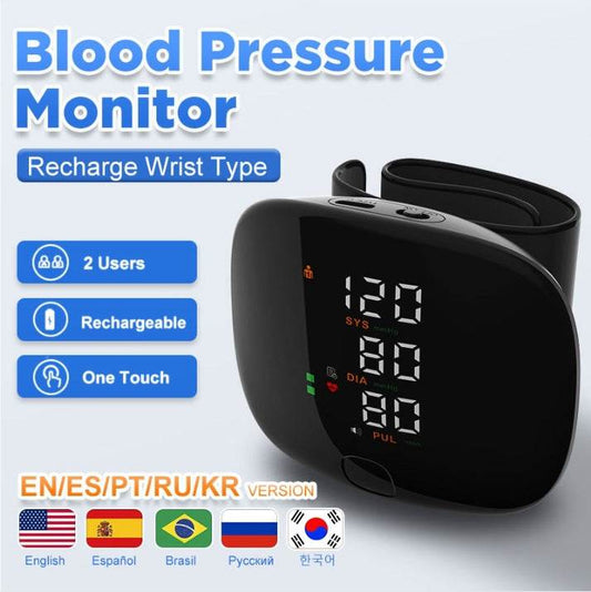 in stock Wrist Voice Blood Pressure Meter Home Electronic Blood Pressure Meter Chinese and English Voice Smart Wrist Blood Pressure Meter - Price Value Store
