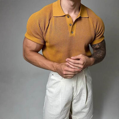 Men's breathable honeycomb-patterned short sleeved top - Price Value Store